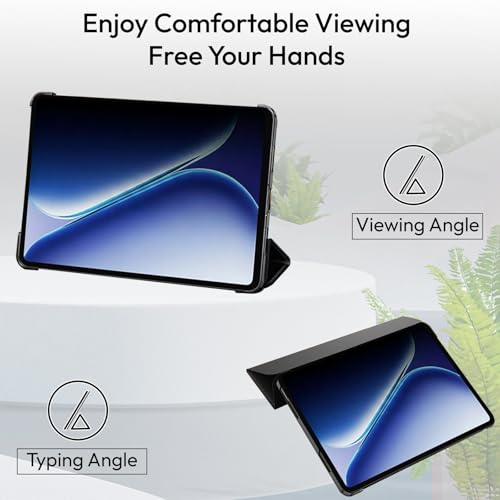 Robustrion Cover for OnePlus Pad Go 2 12.1 inch Cover Case, Trifold Cover Case for OnePlus Go 2 Tablet Cover with Transparent Back [Auto Sleep Wake Support] - Black - Image 4
