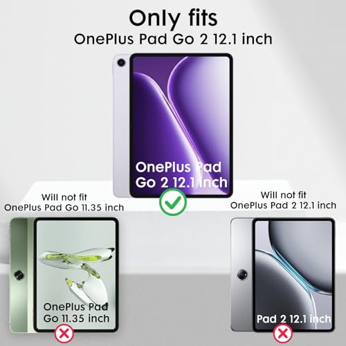 Robustrion Cover for OnePlus Pad Go 2 12.1 inch Cover Case, Trifold Cover Case for OnePlus Go 2 Tablet Cover with Transparent Back [Auto Sleep Wake Support] - Black - Image 2