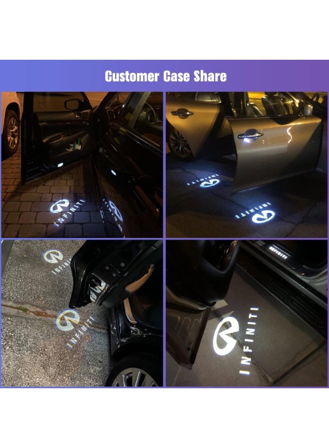 Bukela No Fade Car Door Lights Logo Suitable Fog Lamp for Infiniti, Car Fog Light LED Welcome Lights Accessories for Q50 Q60 Q70 G25 G37 QX50/56/60/70/80 M25/35/37/45/56 FX35/37/45/50 EX25/35/37 (IF-4pcs) - Image 5