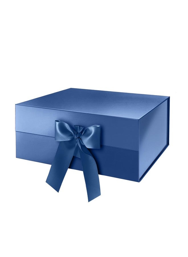 HAPPY POTATO Blue Reusable Magnetic Gift Box with Ribbon, 13.5x9x4.1 Inches, Bridesmaid Proposal Box, Magnetic Gift Box for presents (Glossy Blue) - Image 1