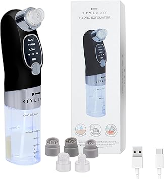 STYLPRO Hydro EXFOLIATOR Wireless Rechargeable Deep Pore Cleanser with Vacuum and Hydration Removes Dead Skin Clears Pores Boosts Hydration Removes Excess Oils and Makeup Residue - Image 1