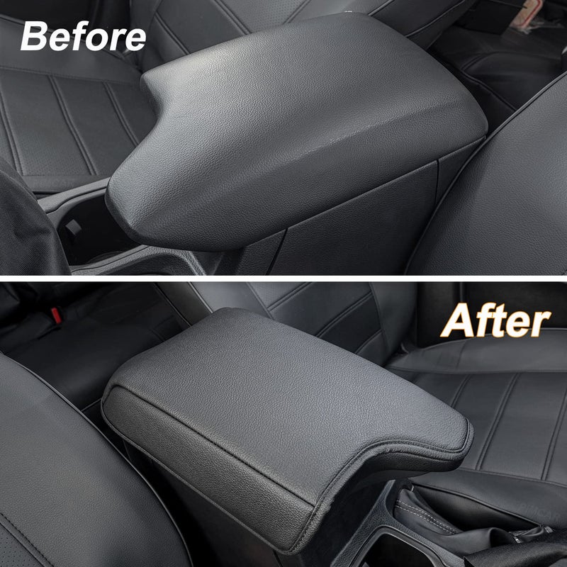 PIMCAR Center Console Cover Compatible with Ford Ranger 2019-2023 Armrest Cushion Custom PU Leather Protector Interior Accessories Black(Not for 2023 Ranger XL/Raptor/Wildtrak) - Image 3