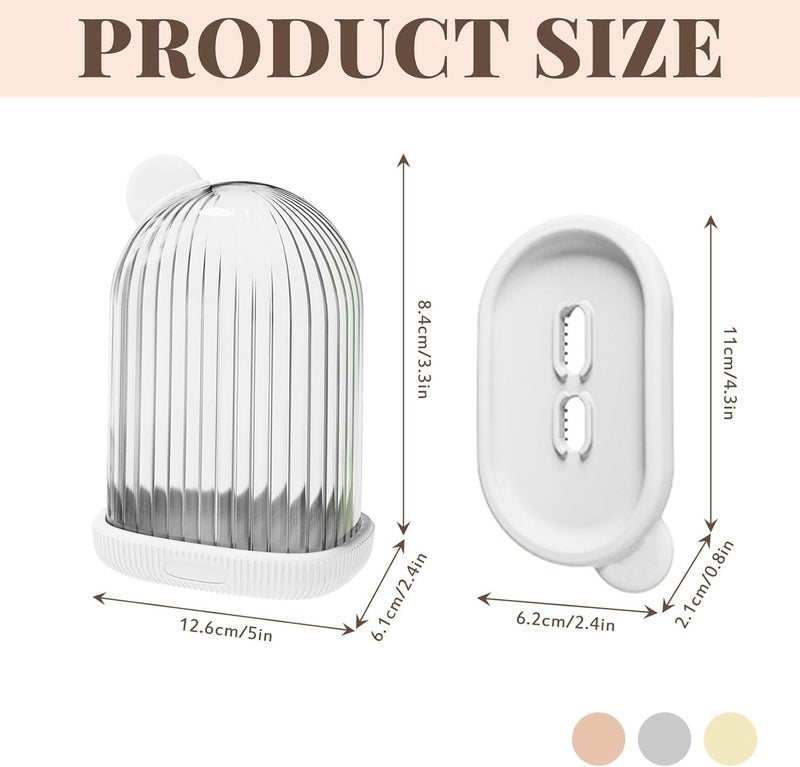 Anshri Pack of 1 Travel Soap Holder Portable Soap Dish for Home Compact and Durable Plastic Travel Soap Box - Soap Case Ideal for Travel Accessories With Brush - Image 2