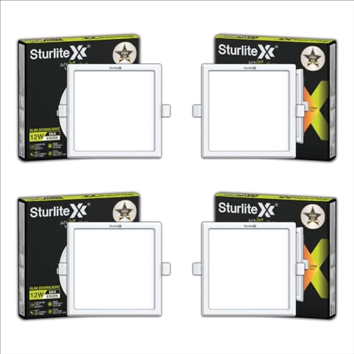 Sturlite Dex 12W Square LED Downlight| Cool White Color Temperature| 1200 Lumens with CRI Tech for Various Ceiling Types and Rooms - (Pack of 4) - Image 1