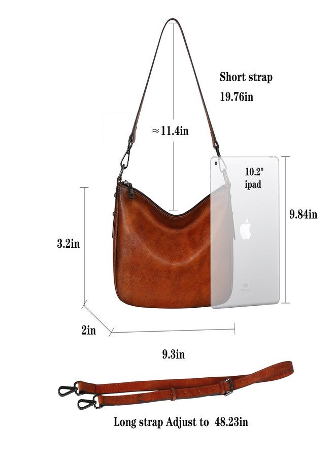 HESHE Soft Leather Shoulder Bag Hobo Crossbody Bags for Women Medium Size Travel Women’s Purses and Handbags Satchel Bags for Women(Brown) - Image 3