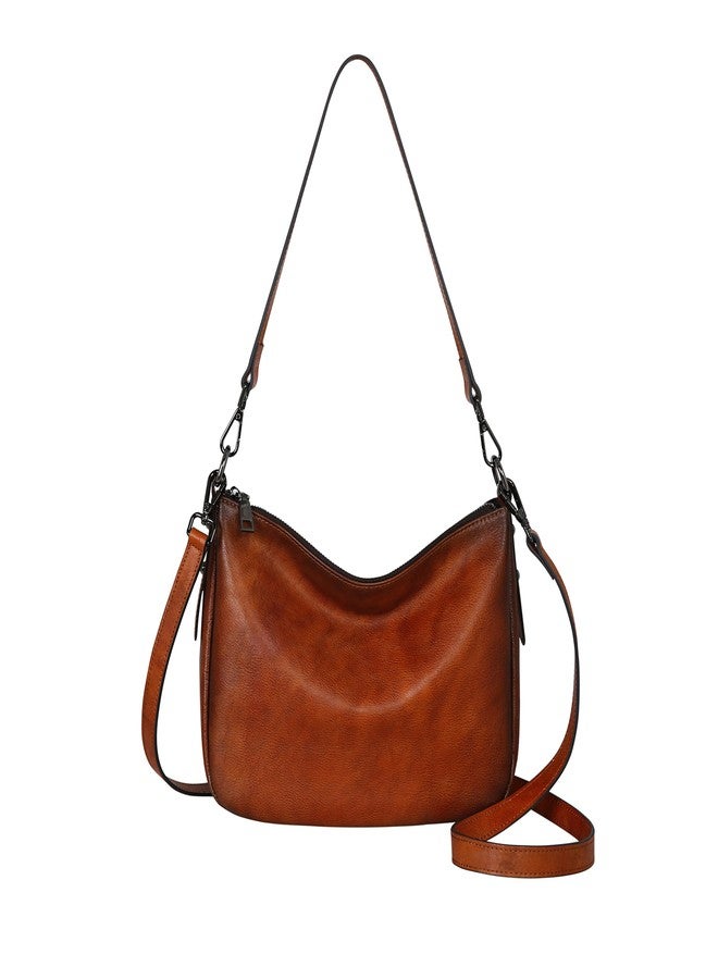 HESHE Soft Leather Shoulder Bag Hobo Crossbody Bags for Women Medium Size Travel Women’s Purses and Handbags Satchel Bags for Women(Brown) - Image 1