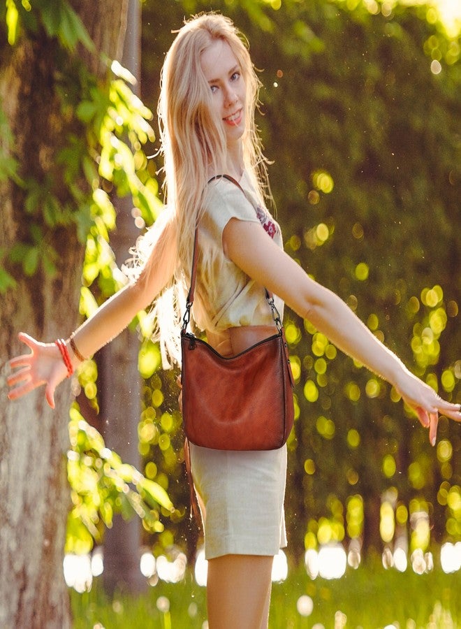 HESHE Soft Leather Shoulder Bag Hobo Crossbody Bags for Women Medium Size Travel Women’s Purses and Handbags Satchel Bags for Women(Brown) - Image 2