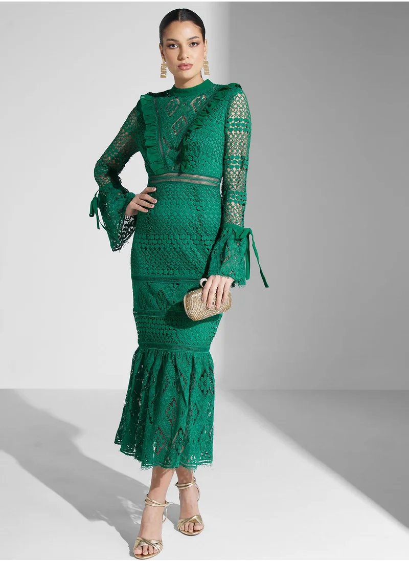 True Decadence High Neck Tiered Dress