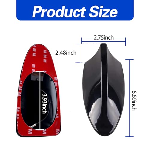 ijuicy 1 PC Shark Fin Antenna Cover for Car, Car Antenna Topper, Vehicle Shark Fin Shape Cover with Adhesive Tape, Universal Car Accessories for Most Cars, SUVs, Vans (Black) - Image 2