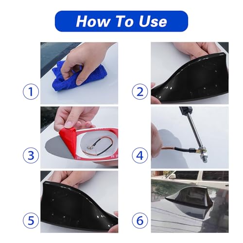 ijuicy 1 PC Shark Fin Antenna Cover for Car, Car Antenna Topper, Vehicle Shark Fin Shape Cover with Adhesive Tape, Universal Car Accessories for Most Cars, SUVs, Vans (Black) - Image 4