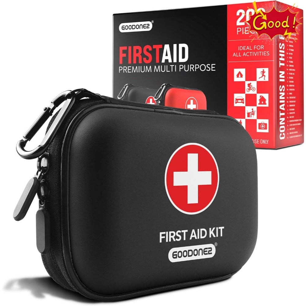 200 Pcs First Aid Kit + Survival kit for Treat, Protect Minor Cuts, Scrapes. Home, Office, Car, School, Business, Travel, Emergency, Survival, Hunting, Outdoor, Camping and Sports 200-Black