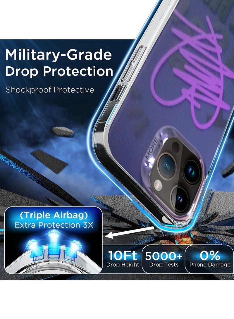 Wtech More Series Colorful Design Protective Case Cover For Apple iPhone 15 Pro Max 2023 Purple/Metallic - Image 2