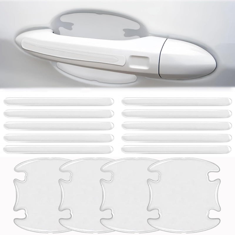 ridroid 14PCS Car Door Protector, Rearview Anti-Collision Bumper Trim Guard Sticker,Universal Anti-Scratch Guard Stickers Universal for Most Car Handle - Image 1