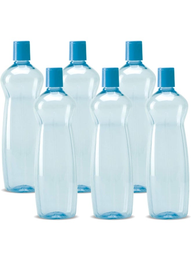 Milton زجاجة مياه باسيفيك مع غطاء قابلة لإعادة الاستخدام مضادة للتسرب 34 أونصة مجموعة من 6 عبوات زرقاء، بلاستيك كبير مثالي للدراجات، التخييم، المشي، الصالة الرياضية، اليوغا، السفر، في الهواء الطلق، رائعة للعصائر والحليب - Image 1