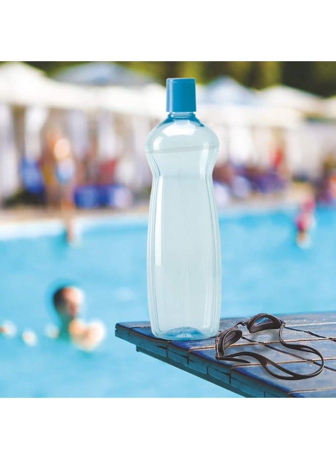 Milton زجاجة مياه باسيفيك مع غطاء قابلة لإعادة الاستخدام مضادة للتسرب 34 أونصة مجموعة من 6 عبوات زرقاء، بلاستيك كبير مثالي للدراجات، التخييم، المشي، الصالة الرياضية، اليوغا، السفر، في الهواء الطلق، رائعة للعصائر والحليب - Image 4