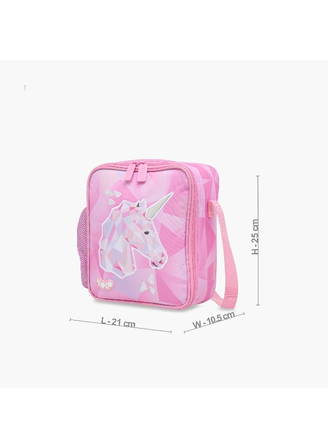 YOLO Pink Unicorn Print Lunch Bag for Kids - Image 2