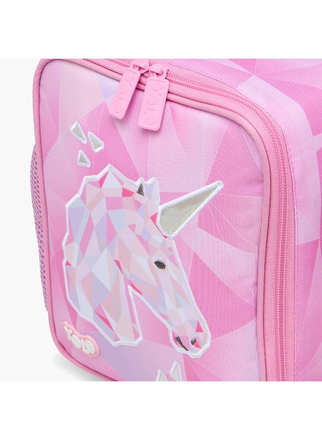 YOLO Pink Unicorn Print Lunch Bag for Kids - Image 5