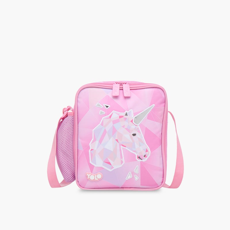 YOLO Pink Unicorn Print Lunch Bag for Kids - Image 1
