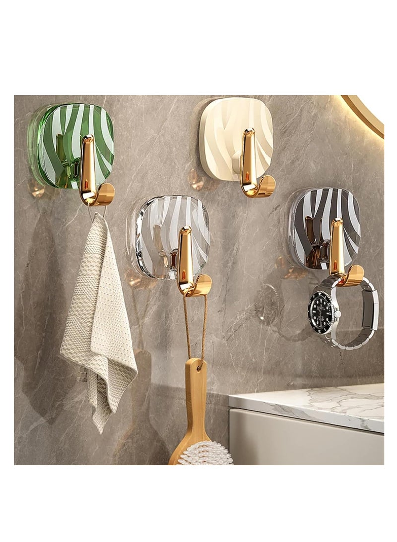 رايتشر خطافات لاصقة لتعليق المناشف والحمام وخطافات حائط شديدة التحمل وخطافات معاطف وتعليقات حائط مقاومة للماء لتعليق المعاطف والقبعات ورفوف المناشف والروب على الحائط - للحمام وغرفة النوم، عبوة من 4 قطع - Image 2