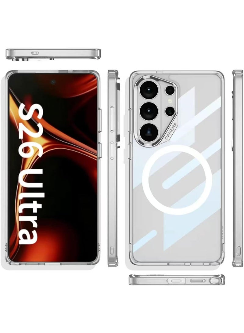 GKK Case for Samsung Galaxy S26 Ultra Magnetic Back Cover Compatible with MagSafe full Camera Protection Luxury Cover، Transparent - Image 4