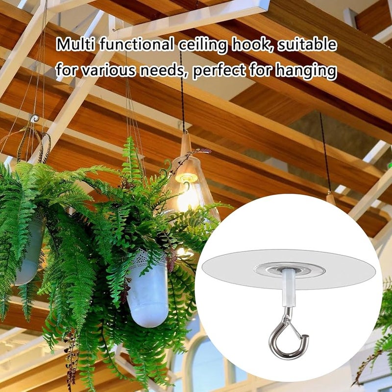 4 Pack Strong Adhesive Ceiling Hooks For Plants Balloons Wind Chimes Multifunctional Hanging - Image 3