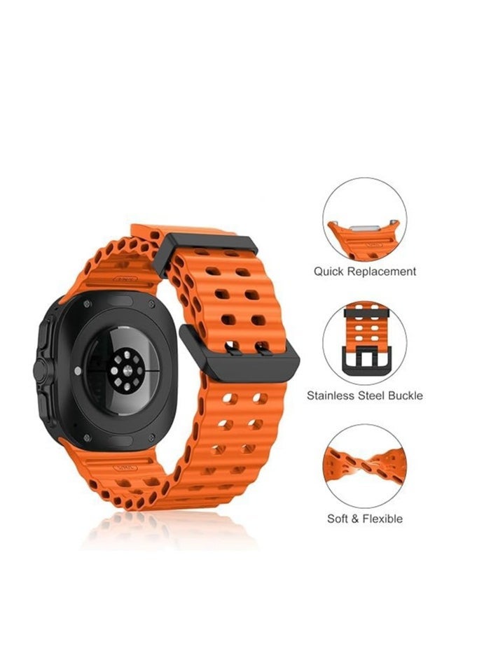 ELTRAZONE Samsung Galaxy Watch 7 Ultra Replacement Strap 47mm – Soft Silicone Adjustable Sport Bracelet Band for Galaxy Watch 7 Ultra – Lightweight, Sweatproof, Skin-Friendly Wristband for Fitness, Gym, Office & Daily Wear – Easy to Install - Image 3