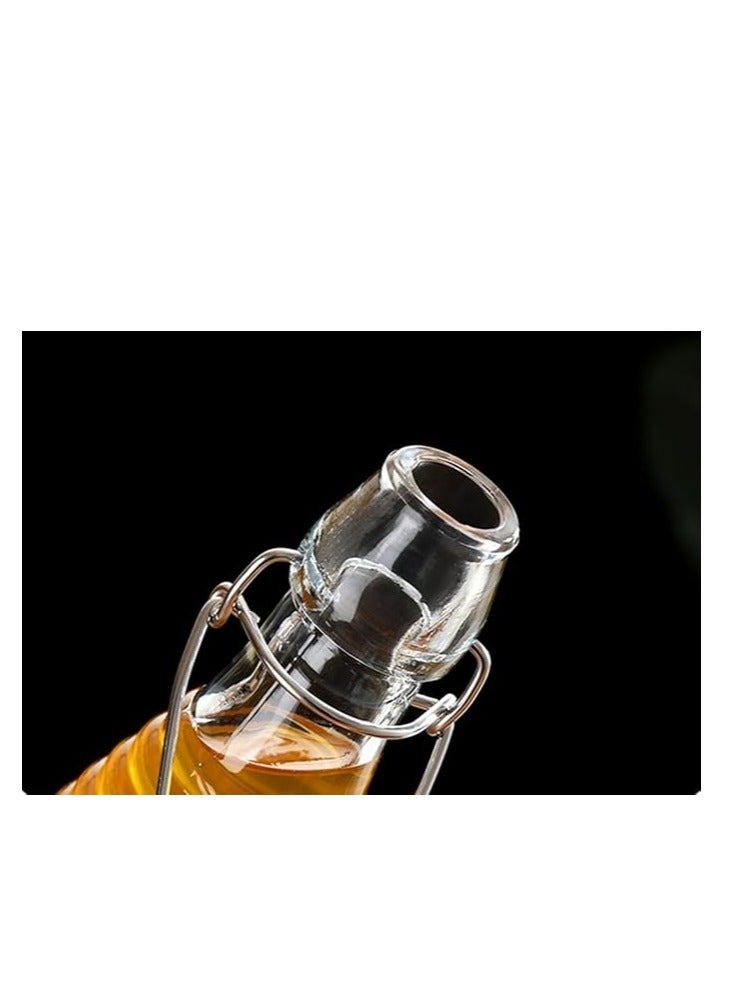 Home zone Set of 6 1L Glass Reusable Swing Lid Water Oil Vinegar Bottle (Lined 6) - Image 5
