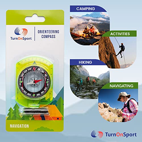 TurnOnSport Orienteering Compass - Hiking Backpacking Compass - Advanced Scout Compass Camping and Navigation - Boy Scout Compass Kids - Childrens Compasses for Map Reading - Baseplate Compass Survival (Blue) - Image 4