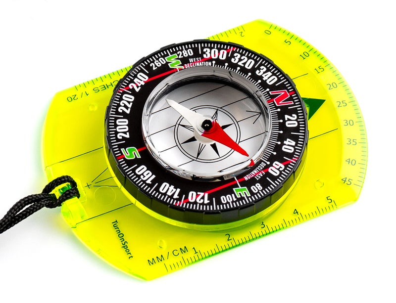 TurnOnSport Orienteering Compass - Hiking Backpacking Compass - Advanced Scout Compass Camping and Navigation - Boy Scout Compass Kids - Childrens Compasses for Map Reading - Baseplate Compass Survival (Blue) - Image 1