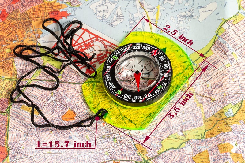 TurnOnSport Orienteering Compass - Hiking Backpacking Compass - Advanced Scout Compass Camping and Navigation - Boy Scout Compass Kids - Childrens Compasses for Map Reading - Baseplate Compass Survival (Blue) - Image 5
