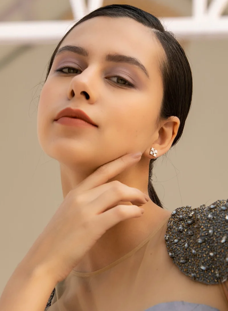 Priyaasi 925 Sterling Floral Studs Earrings