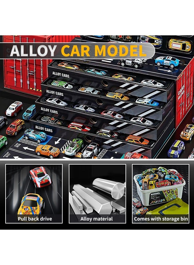 30 Pcs  Aluminum Pull Back Cars, Back Toy Car with Storage Box，Kids Mini Toy Car, Sturdy and Drop-Resistant, Suitable for Family Play, Racing Games Collection - Image 3