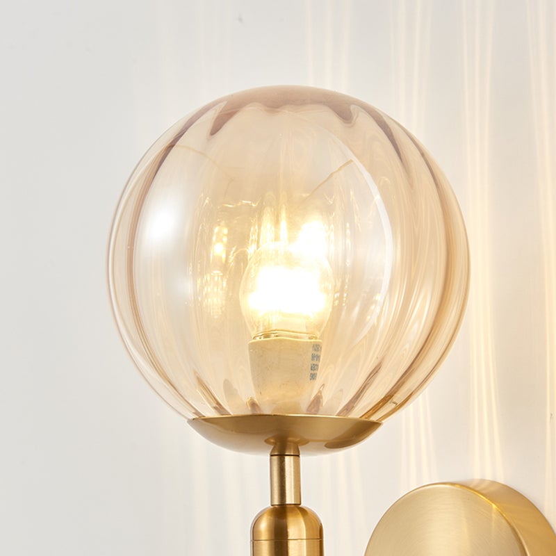 Modern Wall Sconces: Black Iron Metal Body, Sleek Nordic Design - Globe Glass Lampshade, E26 Lamp Holder for Living Room Bedroom Hallway Indoor Use - Image 5