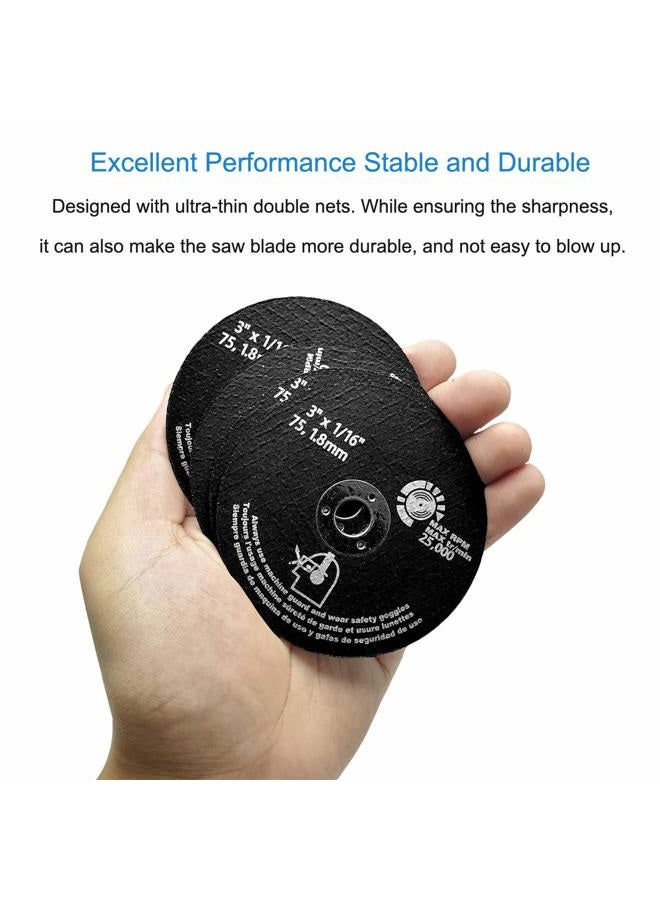 M-jump 10 PCS CUT OFF WHEELS 3" x 1/16" x 3/8" - For Cutting All Steel and Ferrous Metals.10-Pack - Image 5