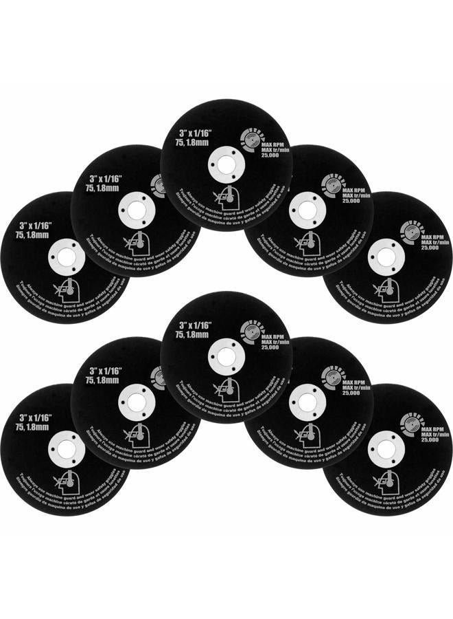 M-jump 10 PCS CUT OFF WHEELS 3" x 1/16" x 3/8" - For Cutting All Steel and Ferrous Metals.10-Pack - Image 1