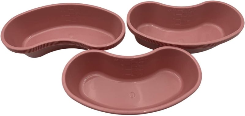 Comfort Axis Graduated Kidney Shaped Plastic Emesis Basin, 500 Milliliters, Pack of 12, Rose - Image 3