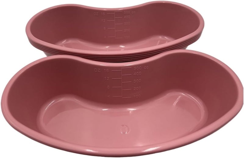 Comfort Axis Graduated Kidney Shaped Plastic Emesis Basin, 500 Milliliters, Pack of 12, Rose - Image 4