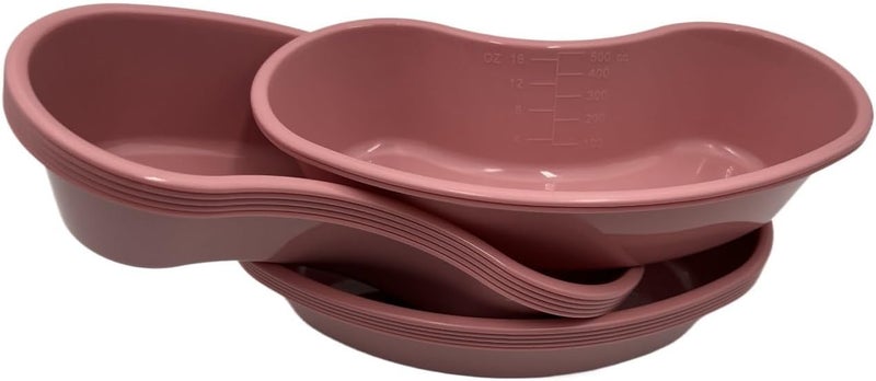 Comfort Axis Graduated Kidney Shaped Plastic Emesis Basin, 500 Milliliters, Pack of 12, Rose - Image 5