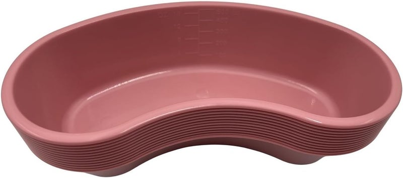 Comfort Axis Graduated Kidney Shaped Plastic Emesis Basin, 500 Milliliters, Pack of 12, Rose - Image 1