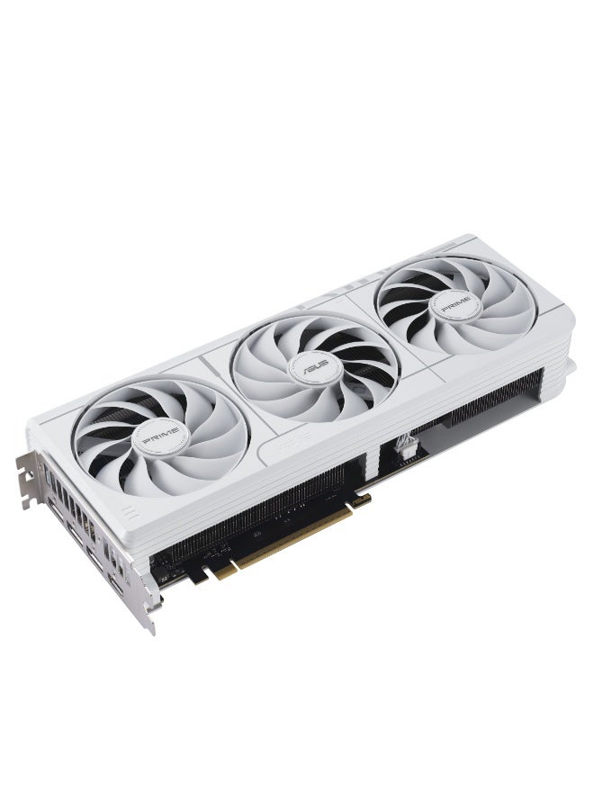 ASUS Prime RTX 5070 OC White 12GB GDDR7 Graphics Card, 2587MHz Boost, 192-Bit, PCIe 4.0, Triple Fan, DLSS 4, Ray Tracing, 1x HDMI 2.1b, 3x DP 2.1, 16-Pin Power, 750W PSU, SFF Ready, 90YV0M19-M0NA00 White - Image 4