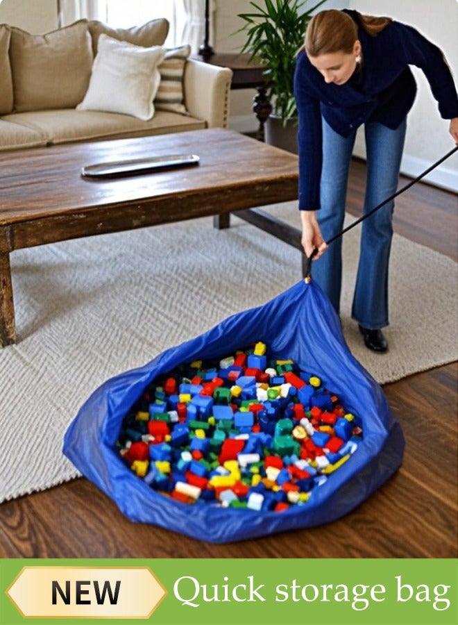 بيوينتي Play Mat,Storage Ideas Fast Cleanup, Designed for Kids Entertainment and Toy Storage to Keep the Room Neat  Tidy - Blue - Image 1
