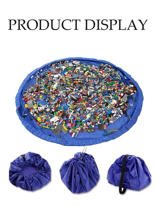 بيوينتي Play Mat,Storage Ideas Fast Cleanup, Designed for Kids Entertainment and Toy Storage to Keep the Room Neat  Tidy - Blue - Image 5
