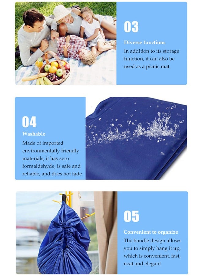 بيوينتي Play Mat,Storage Ideas Fast Cleanup, Designed for Kids Entertainment and Toy Storage to Keep the Room Neat  Tidy - Blue - Image 4