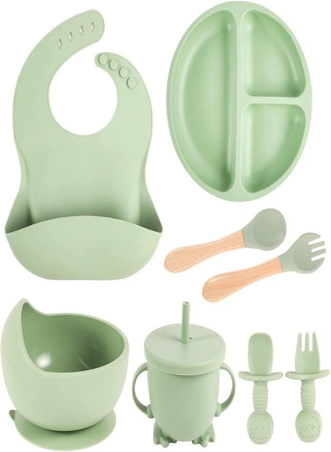 Ladila Silicone Suction Plates Solid for Baby&Toddler|Large Crumb Pouch|Suction Bowl,Cup,Fork,and Spoon Cutlery Set|Easy Wipe Clean|Baby Feeding Sets for Babies and Toddlers (8 Pcs) - Image 1