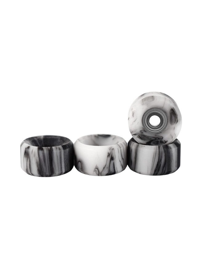 Teak Tuning Apex 61D Urethane Fingerboard Wheels - Slim Bowl Shaped, 7.5mm Diameter - ABEC-9 Stealth Bearings - Made in The USA - Grey & White Swirl Colorway - Image 1
