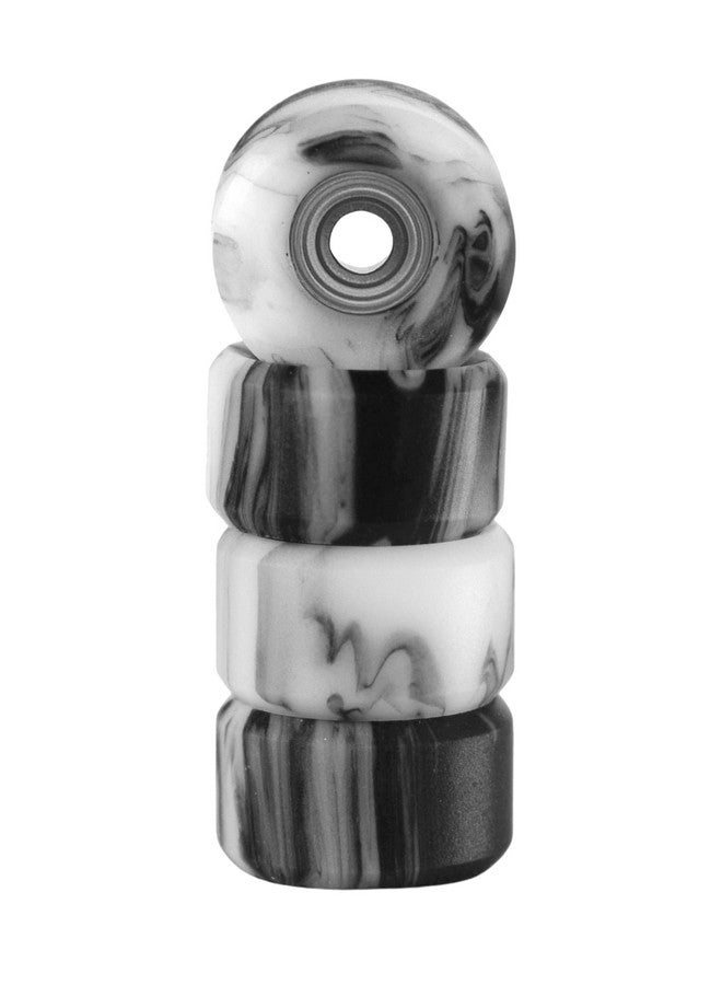 Teak Tuning Apex 61D Urethane Fingerboard Wheels - Slim Bowl Shaped, 7.5mm Diameter - ABEC-9 Stealth Bearings - Made in The USA - Grey & White Swirl Colorway - Image 4