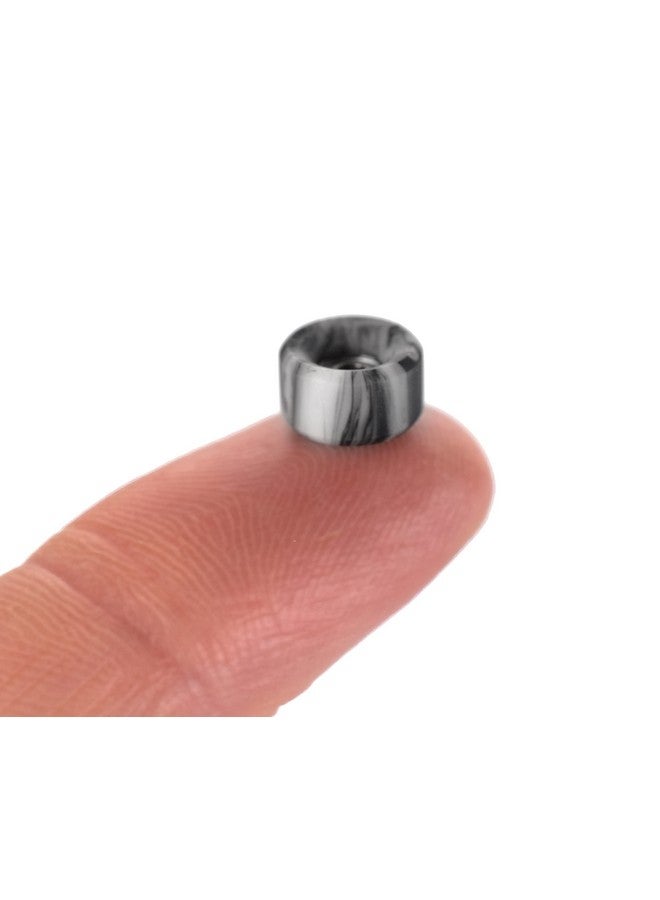 Teak Tuning Apex 61D Urethane Fingerboard Wheels - Slim Bowl Shaped, 7.5mm Diameter - ABEC-9 Stealth Bearings - Made in The USA - Grey & White Swirl Colorway - Image 5