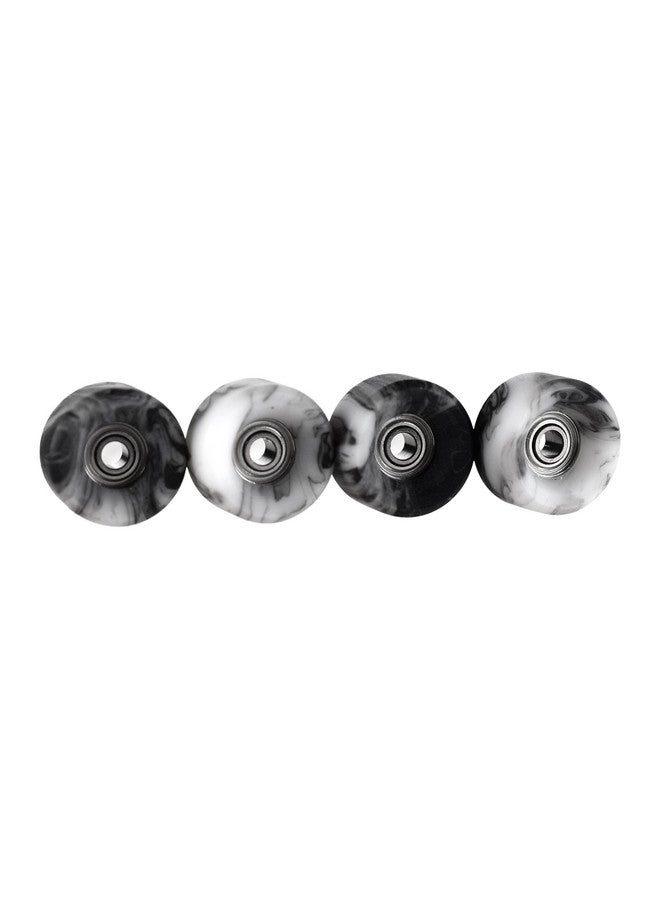 Teak Tuning Apex 61D Urethane Fingerboard Wheels - Slim Bowl Shaped, 7.5mm Diameter - ABEC-9 Stealth Bearings - Made in The USA - Grey & White Swirl Colorway - Image 2