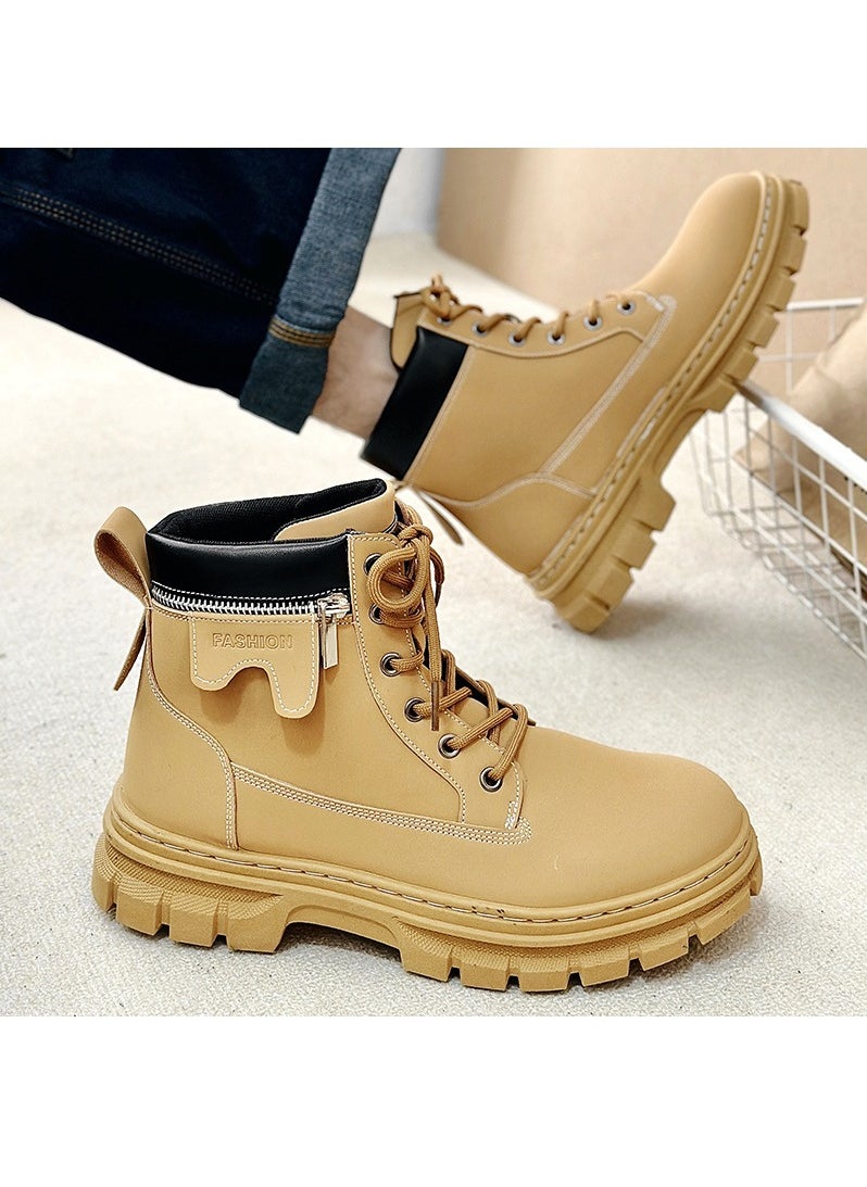 KUYING - New Men's Casual Leather Boots - Image 1