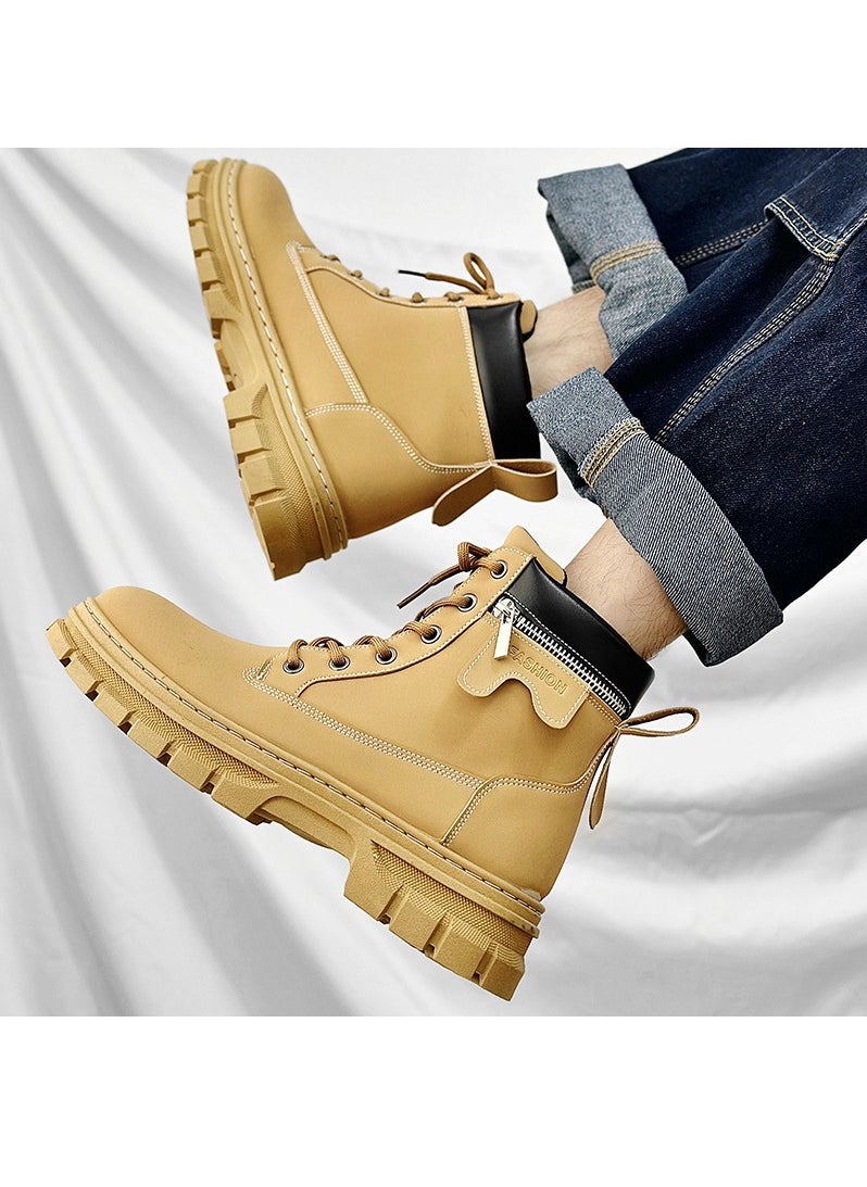 KUYING - New Men's Casual Leather Boots - Image 1